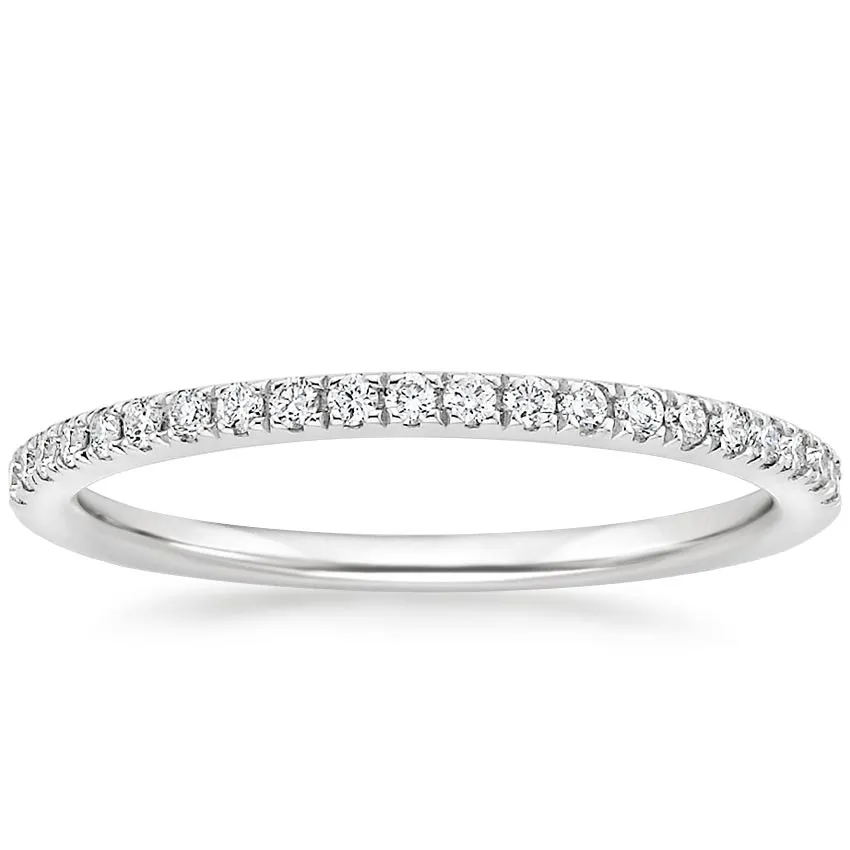 0.16ctw Petite Ballad Pave Half Eternity Diamond Wedding Band Ring - LR23