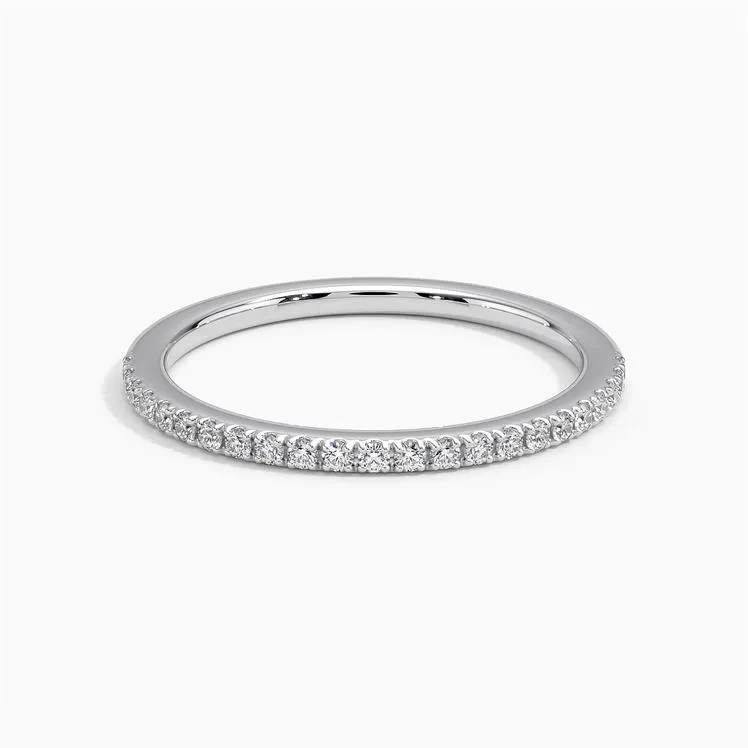 0.16ctw Petite Ballad Pave Half Eternity Diamond Wedding Band Ring - LR23