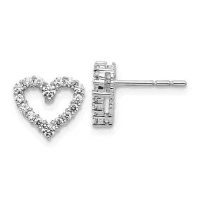 10K White Gold Lab Grown 0.5 CT Diamond Heart Earrings