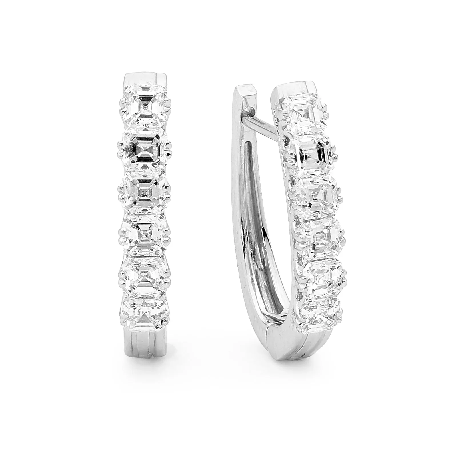 18ct White Gold and Diamond Hoop Earrings