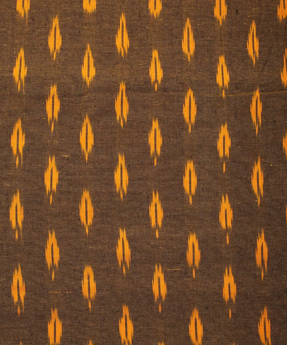 2.5 m Black yellow shared cotton handloom pochampally ikat fabric