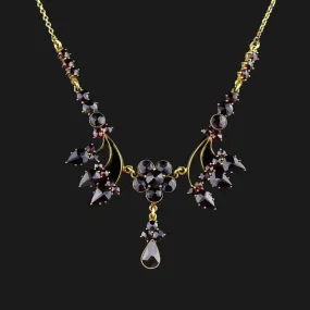 Antique Victorian Style Garnet Festoon Necklace