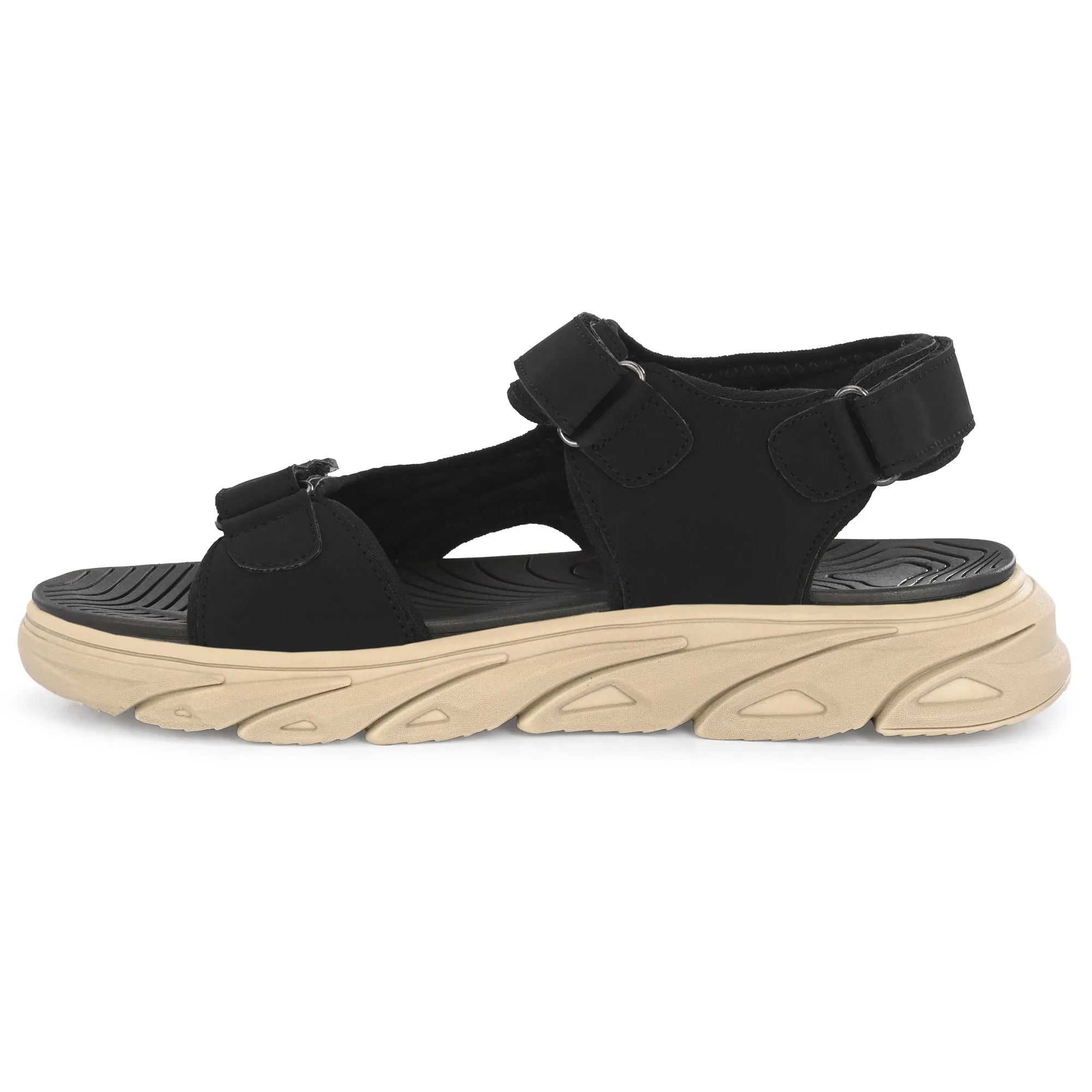 Attitudist Unisex Handcrafted Black Sports Sandal