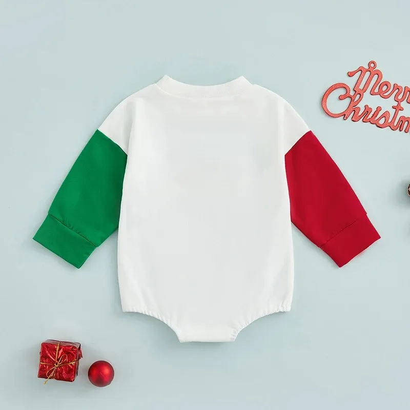 Baby Kid Girls Boys Color-blocking Cartoon Christmas Rompers Wholesale 23111502