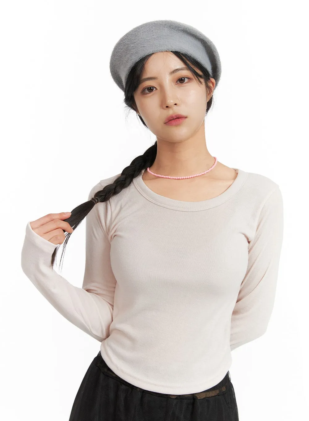 Basic Slim Fit Long Sleeve Top OF420