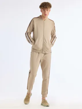 Beige Solid Regular Fit Jogger