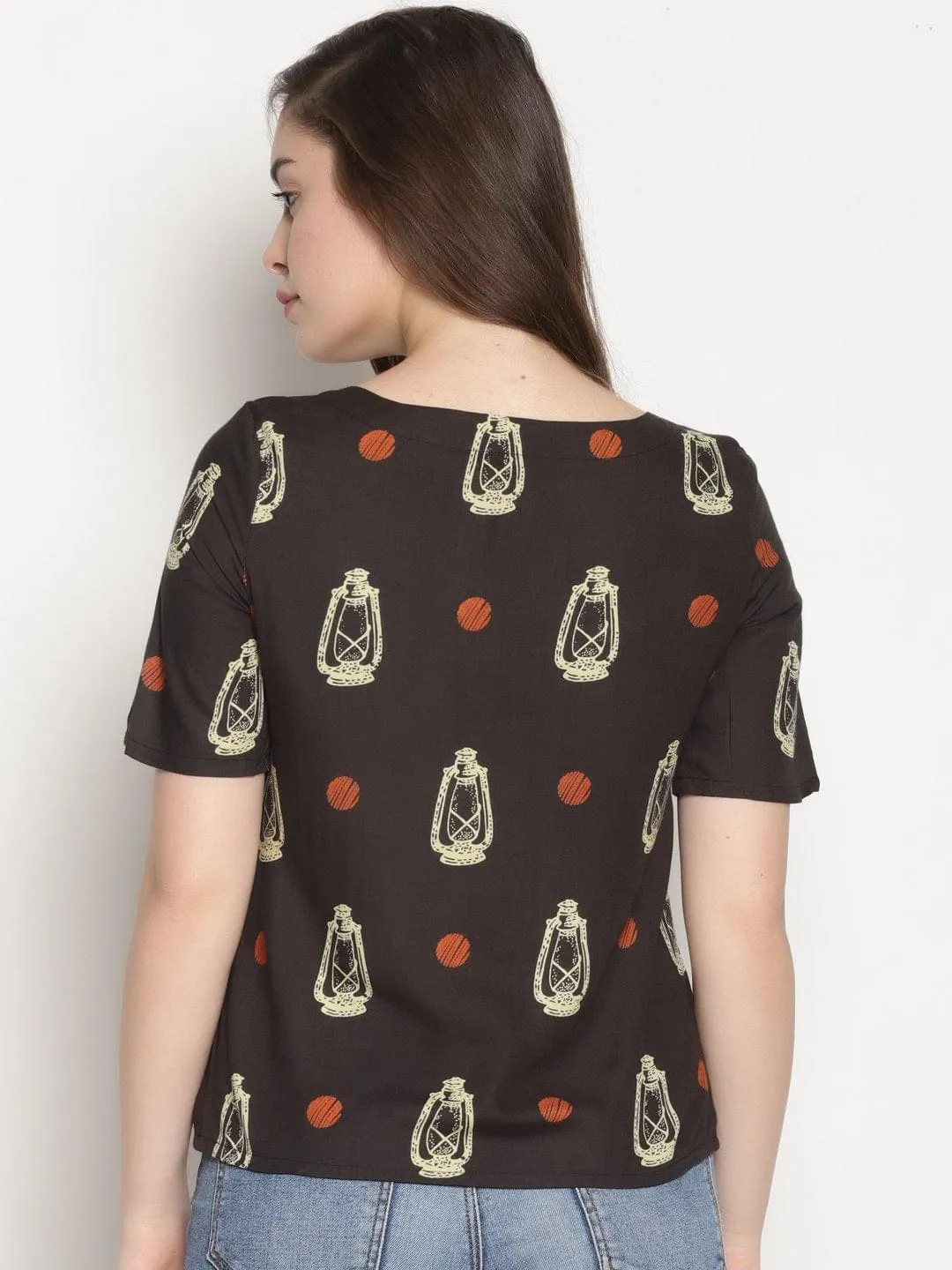 Black Lantern Print Top