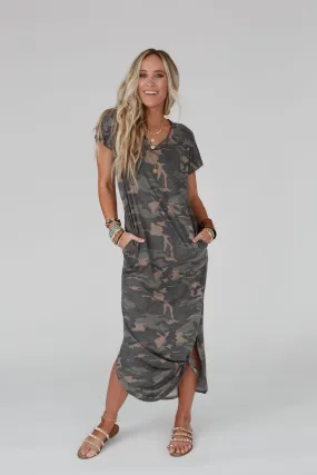 Call It Comfort Tee Dress - Camo