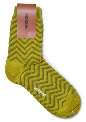 Chevron Terry Cotton Socks Yellow