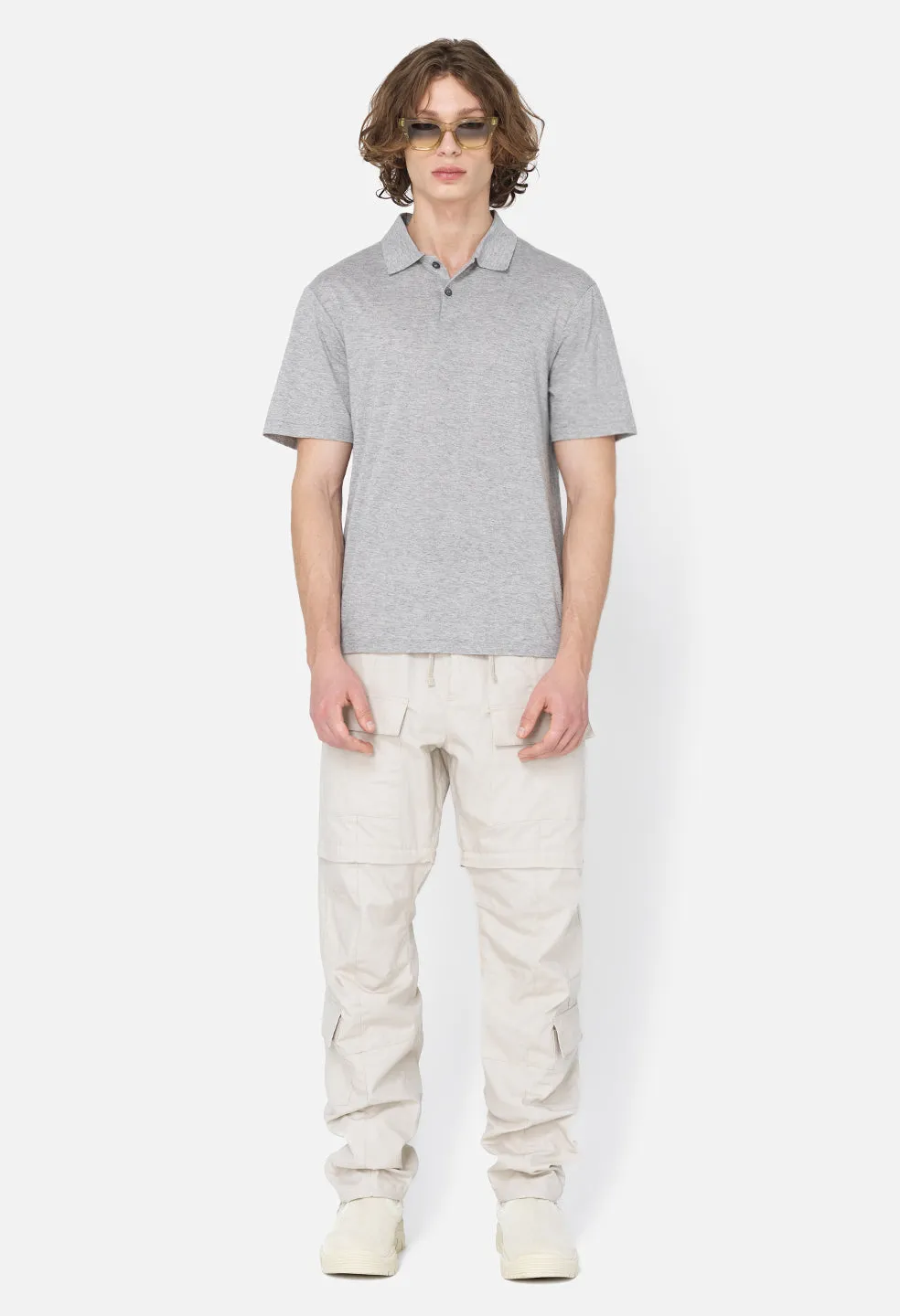 Cotton Cashmere Polo / Grey