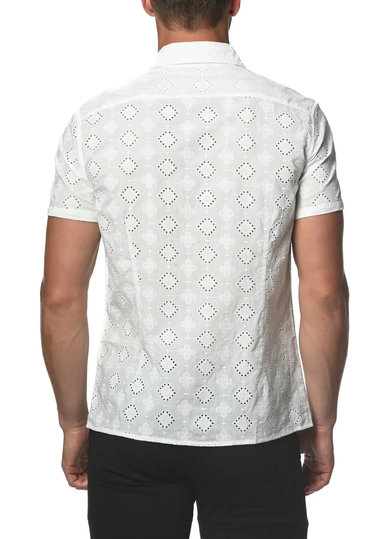 Cotton Eyelet Shirt (White)