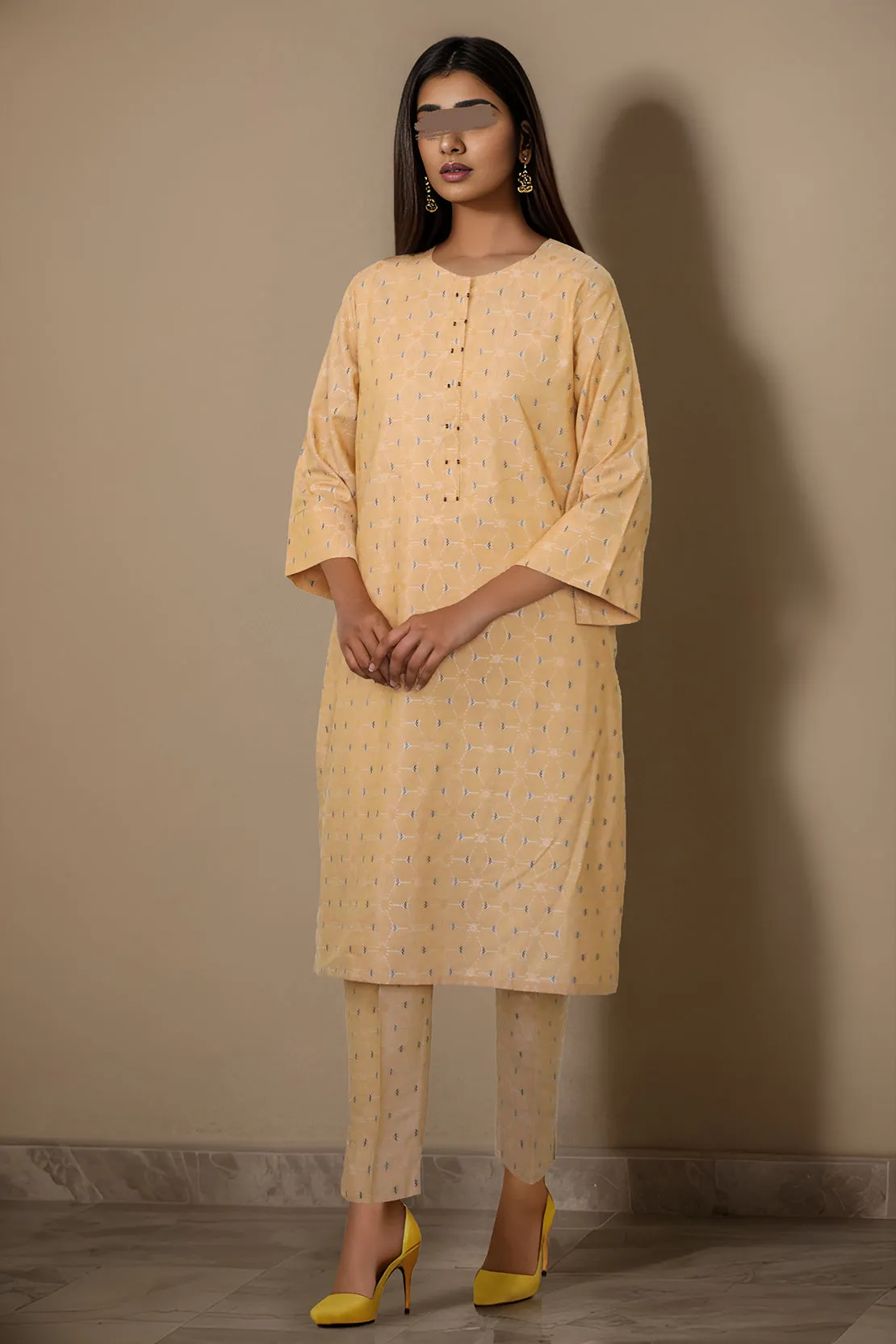 Cotton Jacquard Stitched 2 Piece (Shirt/Trouser)