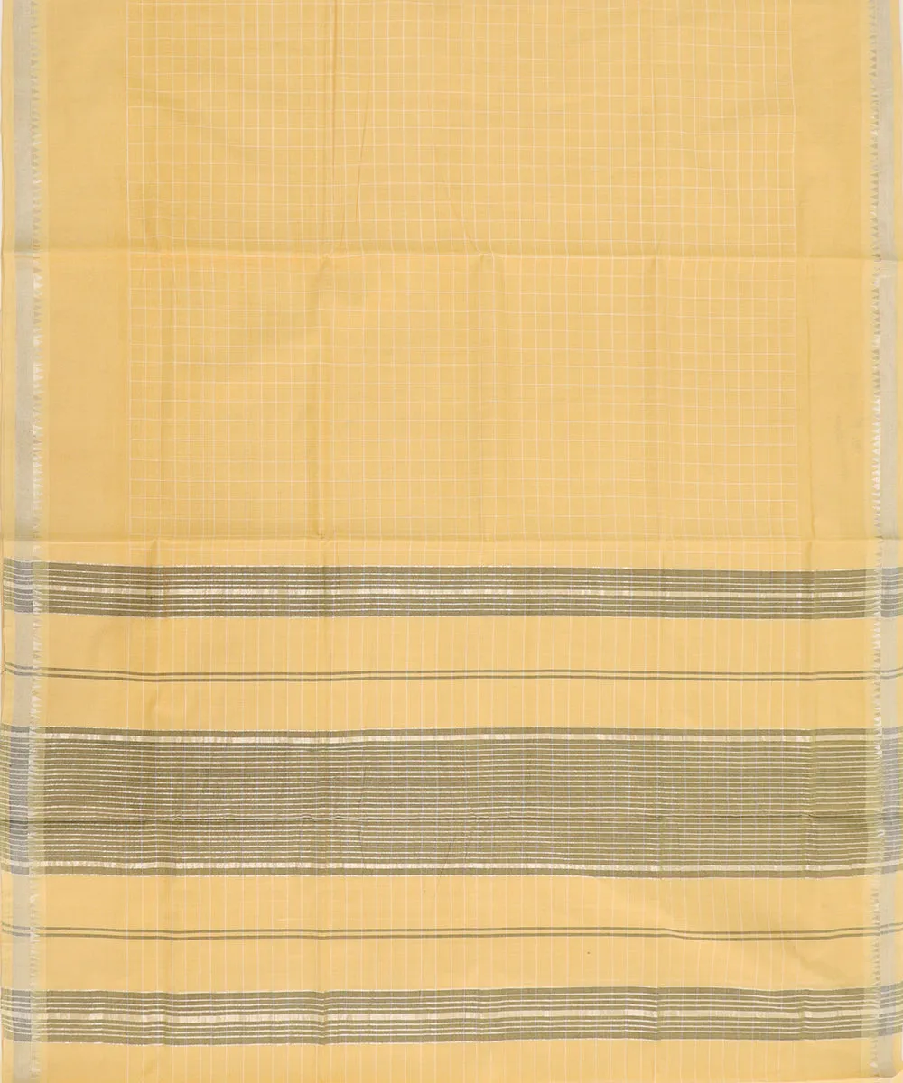 Cream checks handwoven rajahmundry cotton saree