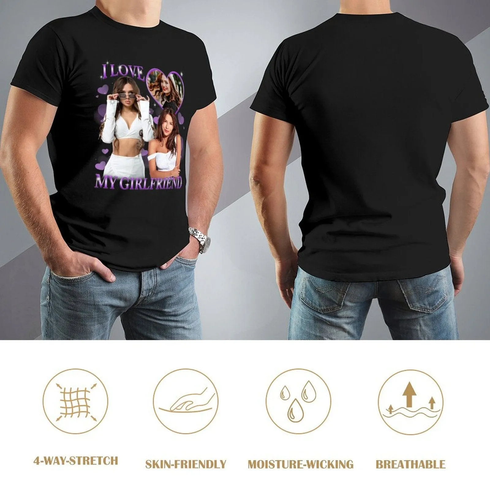 Custom Girlfriend Photo Tee Shirts Insert Your Design For Men Women