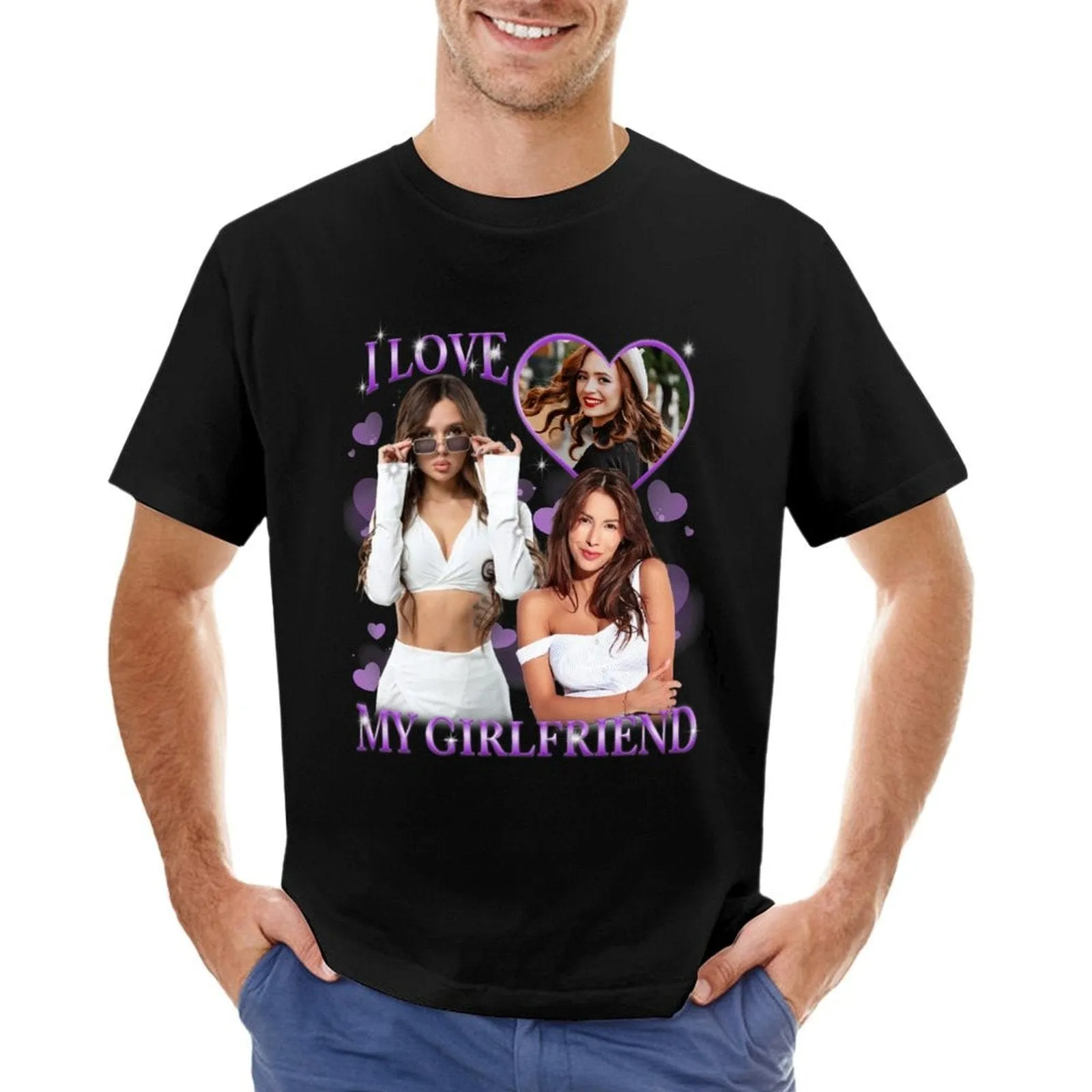 Custom Girlfriend Photo Tee Shirts Insert Your Design For Men Women