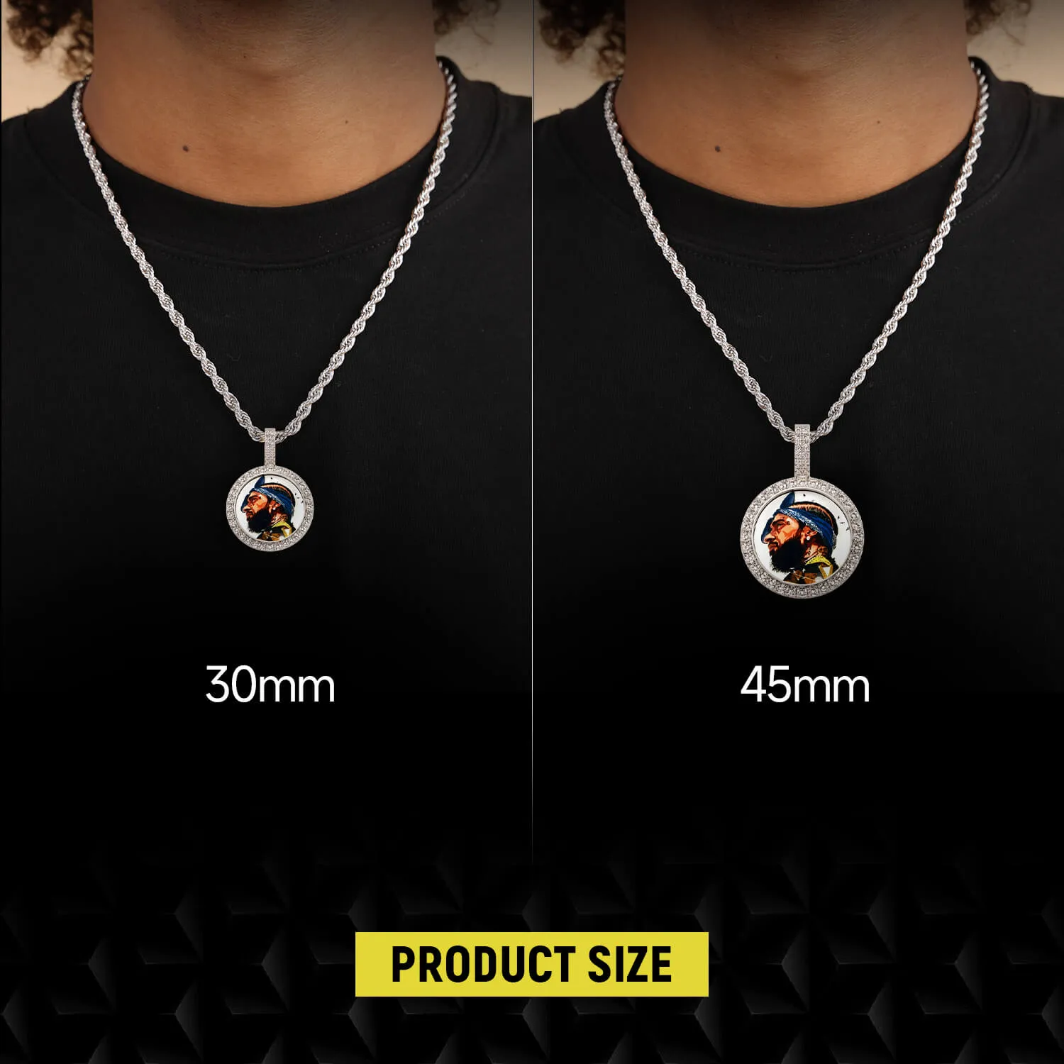 Custom Moissanite 45MM/30MM Photo Necklace Pendant