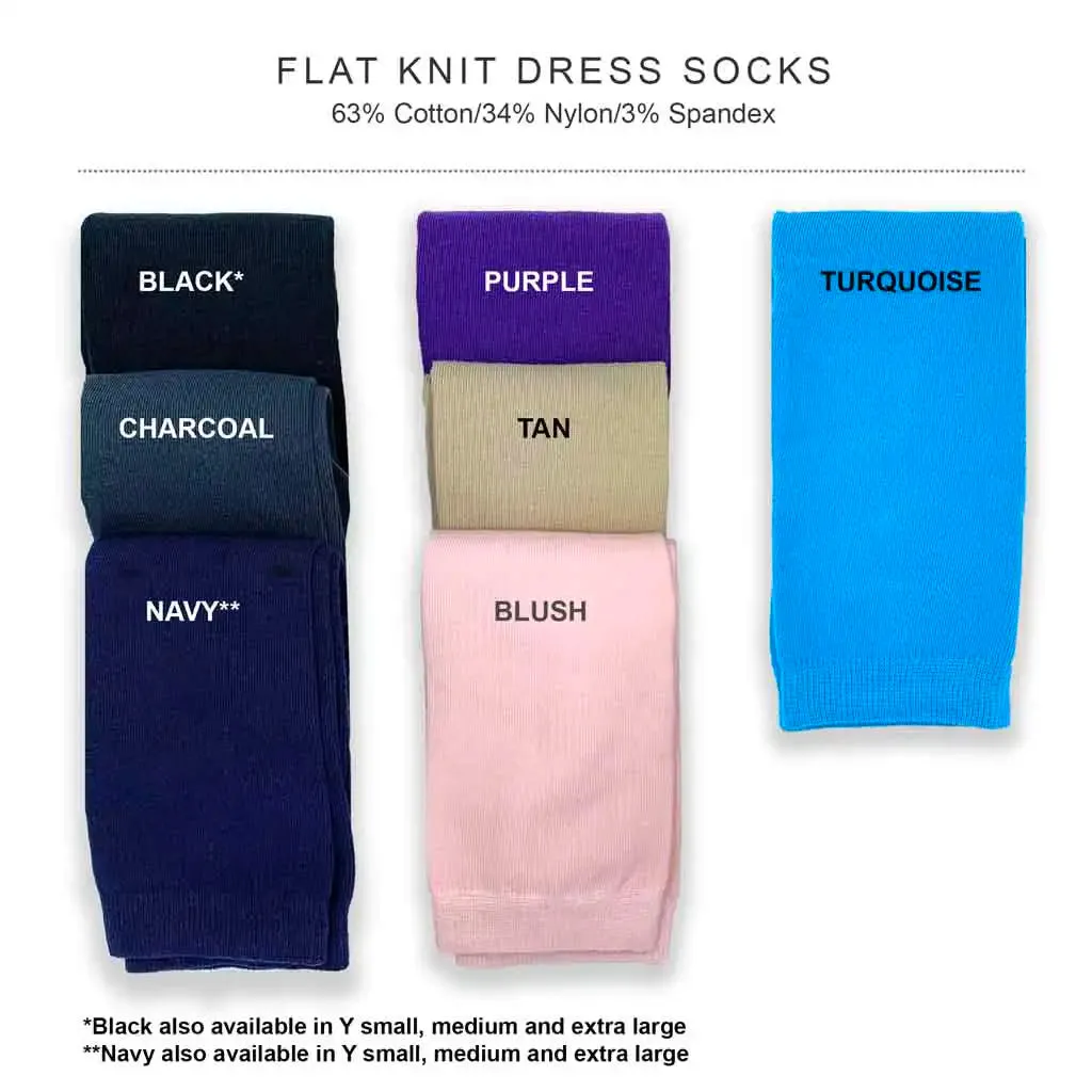 Custom Printed Flat Knit Dress Socks for Men - Large