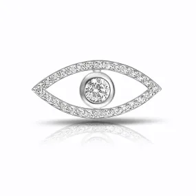 CZ Evil Eye Pendant Sterling Silver