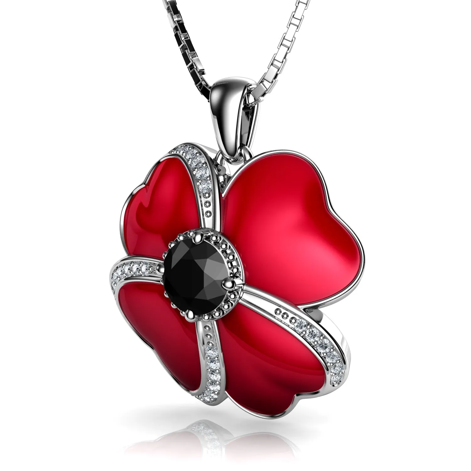 DEPHINI - Poppy Jewellery set - 925 Sterling Silver Necklace Earrings