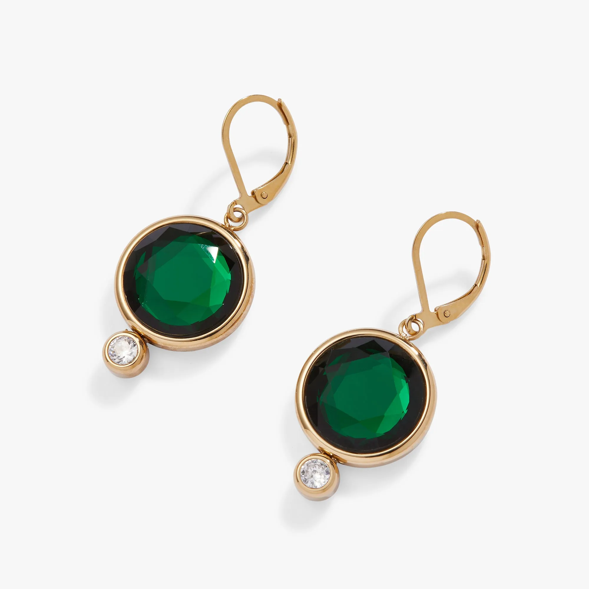 Emerald Crystal Drop Earrings