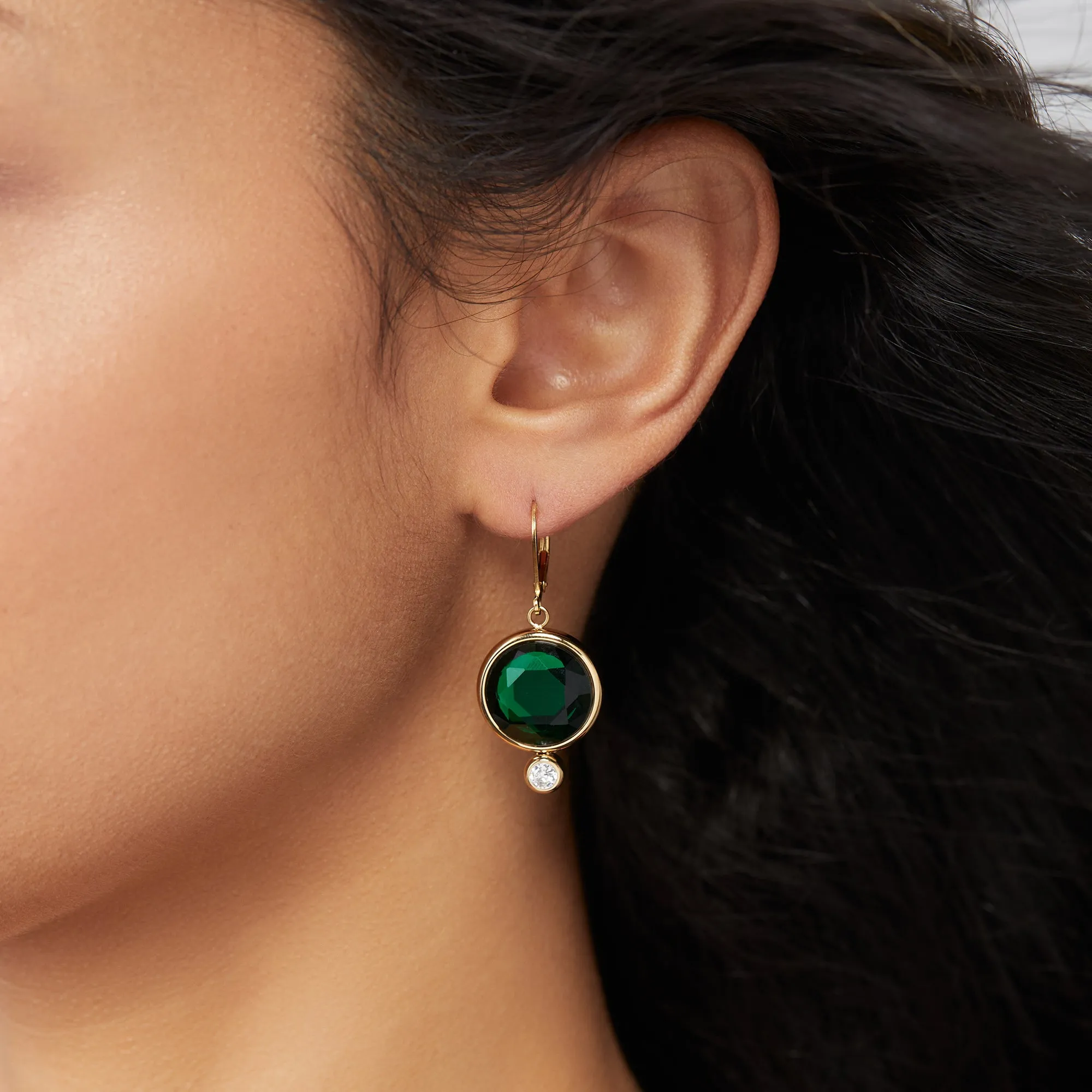 Emerald Crystal Drop Earrings