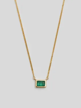 Emerald Cut Bezel Necklace