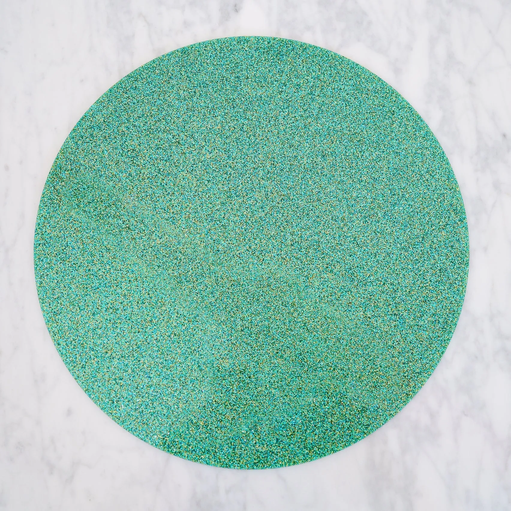 EMERALD GLITTER LUNA ROUND SET OF 4 PLACEMATS