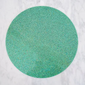 EMERALD GLITTER LUNA ROUND SET OF 4 PLACEMATS