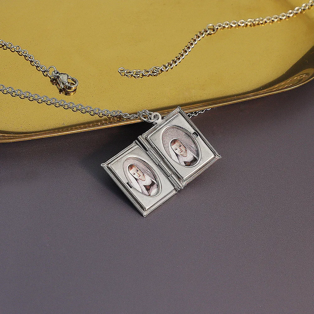 Family Book Photo Customized Necklace