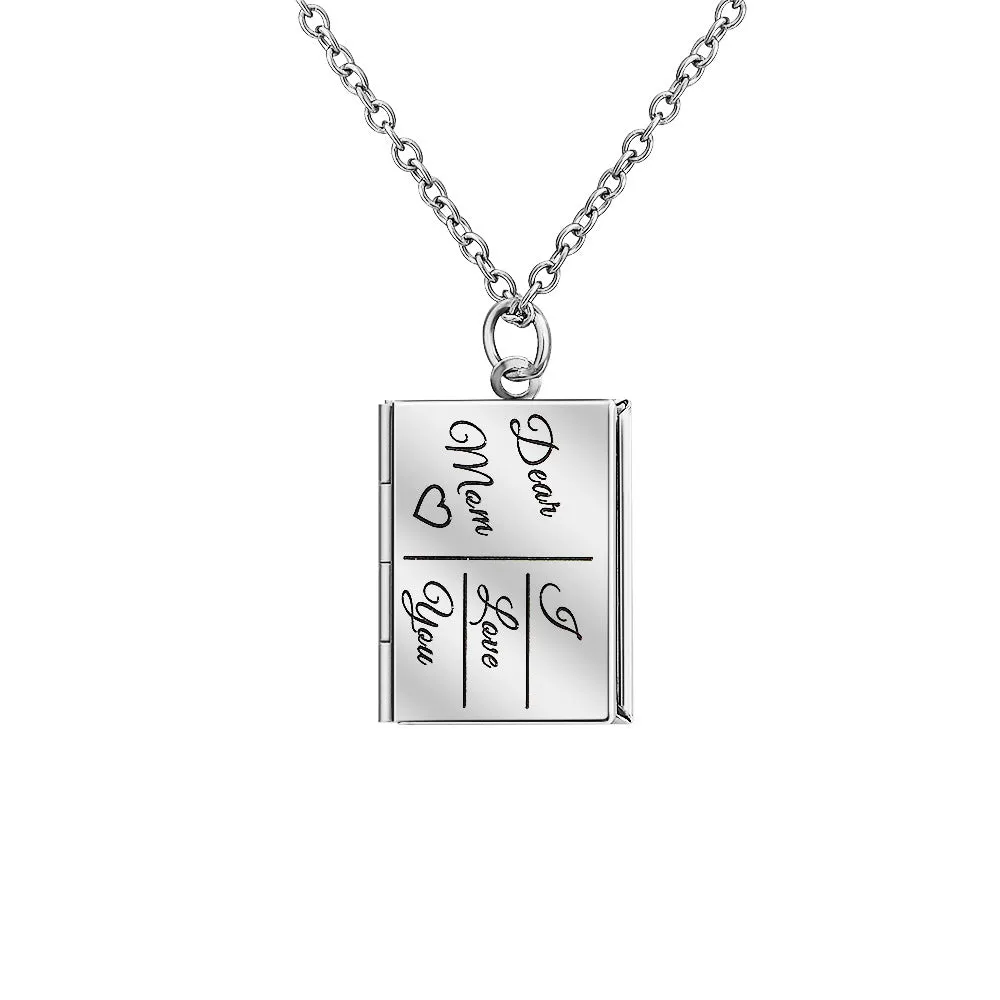 Family Book Photo Customized Necklace