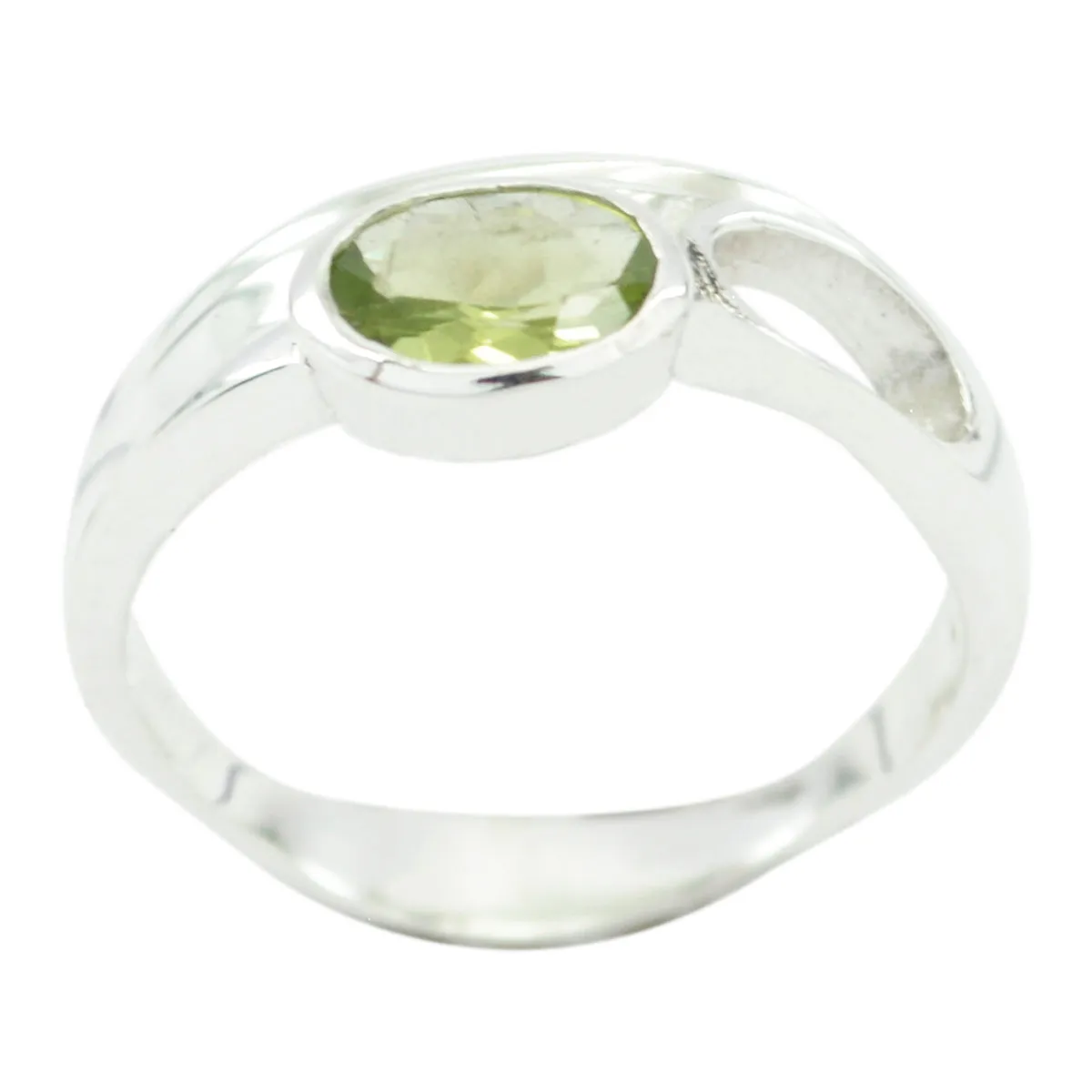 Fine Gem Peridot 925 Sterling Silver Ring Designer Jewelry Brands