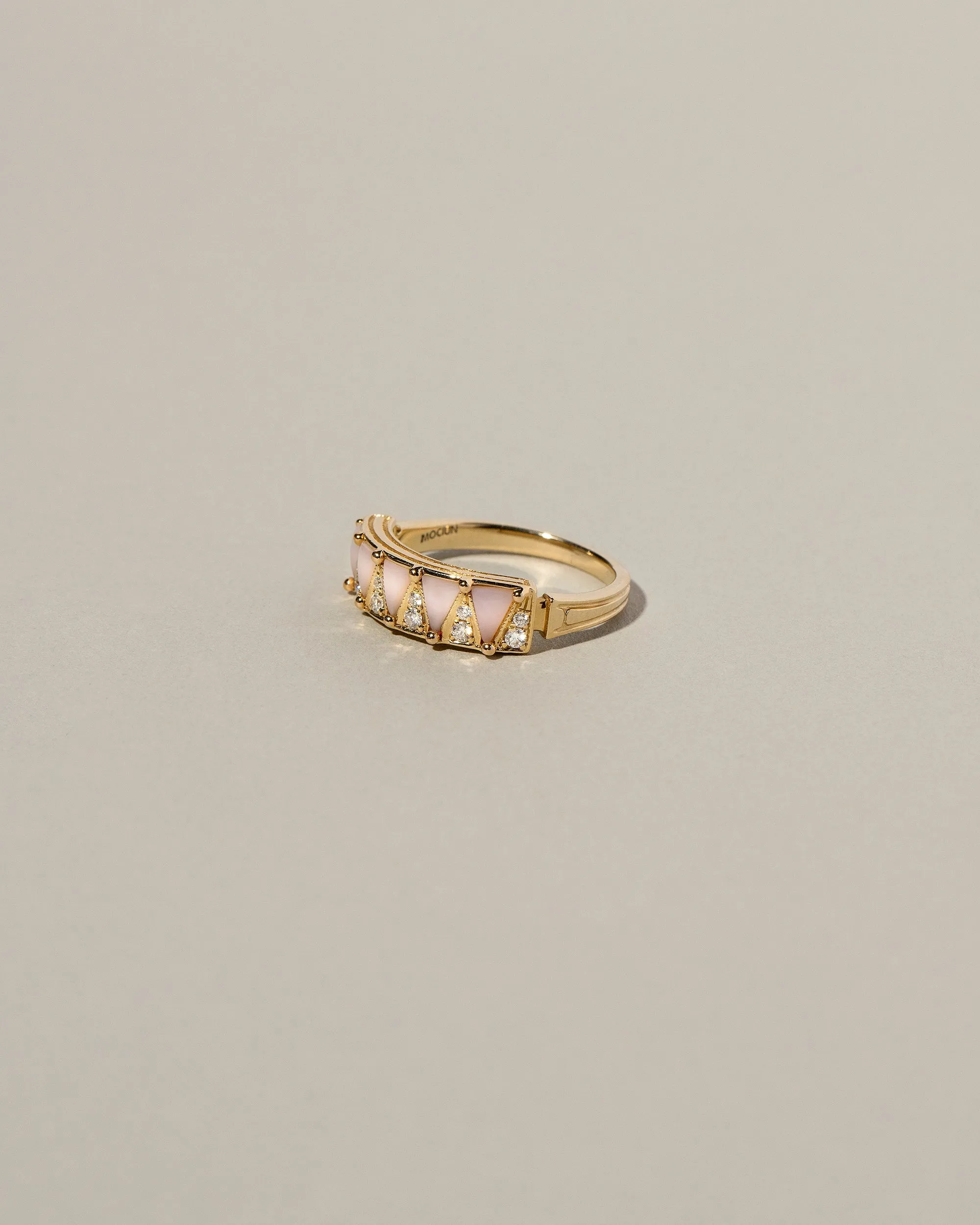 Five Triangle Ring - Pink Opal