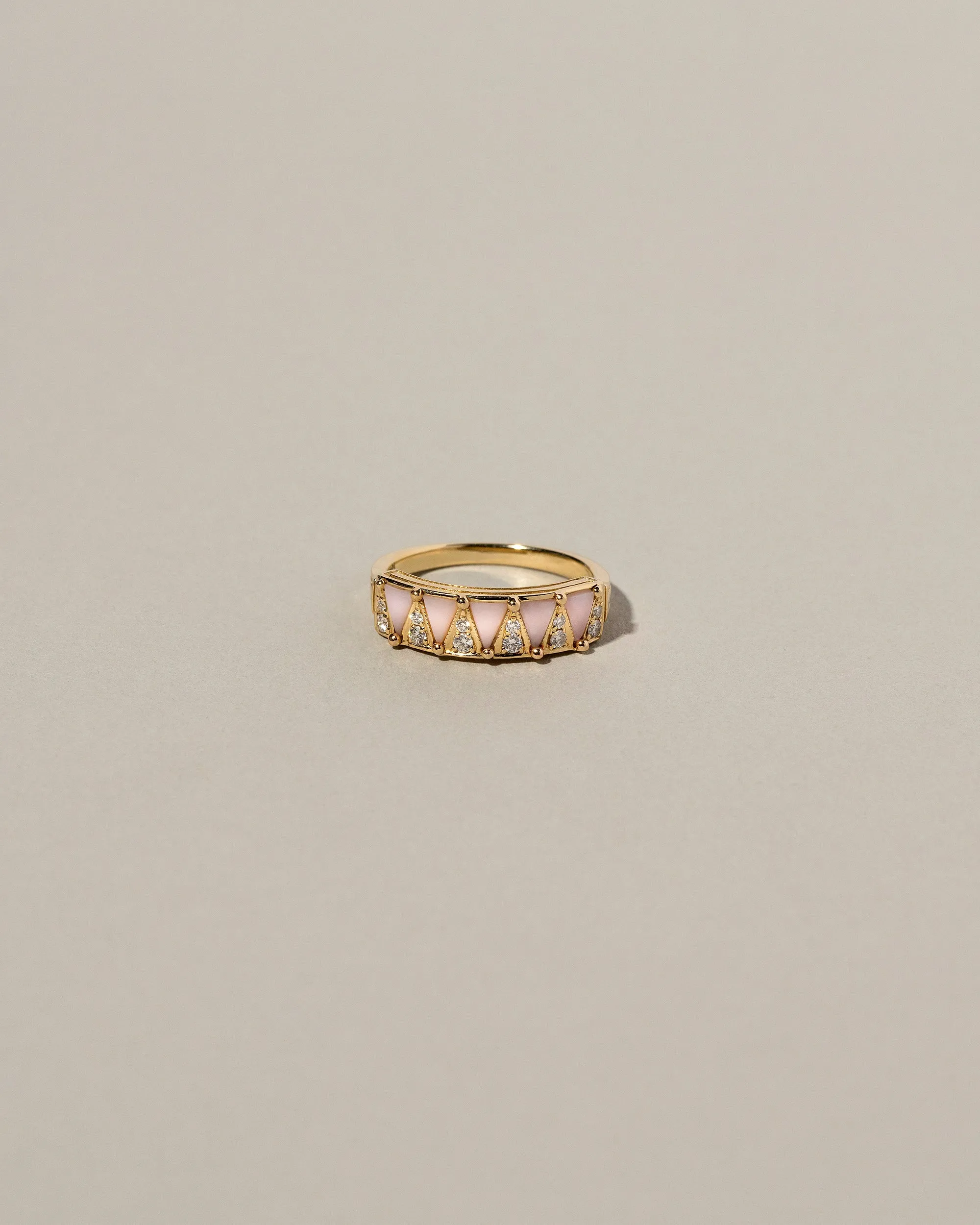 Five Triangle Ring - Pink Opal