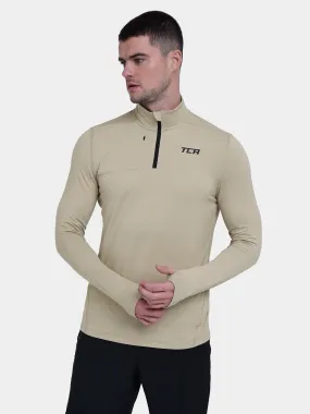 Fusion Half Zip Running Top For Men With Thumbholes & Chest Zip Pocket