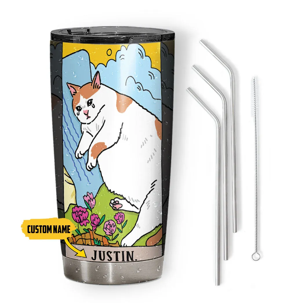 Gearhuman 3D Crying Cat Meme The Fool Tarot Custom Name Tumbler