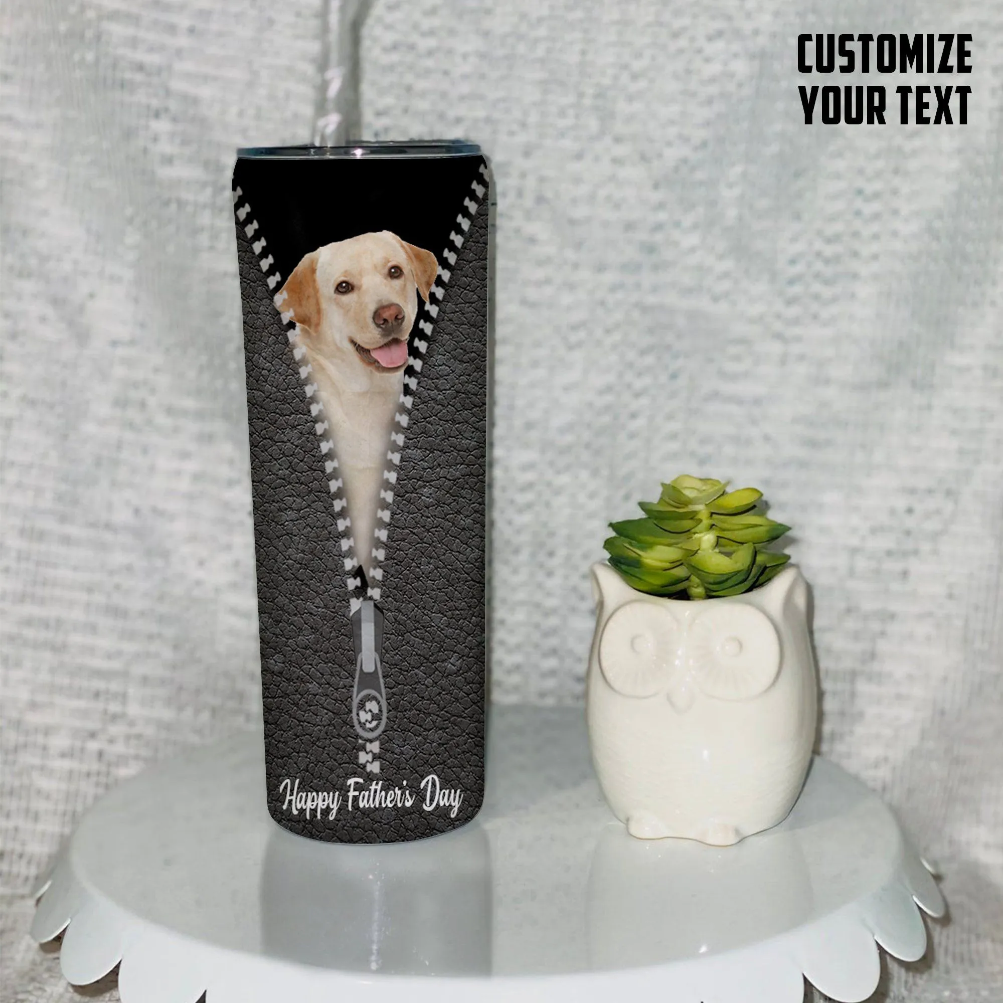 Gearhuman 3D Dear Dog Dad Fathers Day Gift Custom Name Tumbler Labrador Retriever Dog