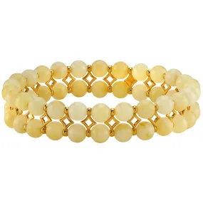 Genuine Baltic Amber Stretch Bracelet Butterscotch Color 6mm Beads