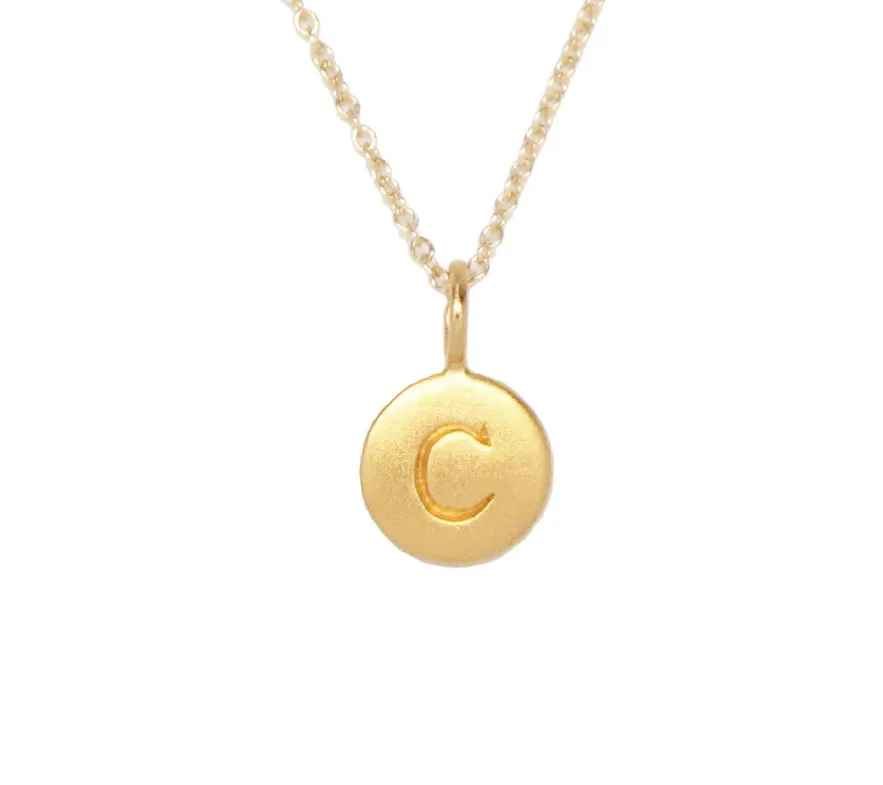 Gold Initial Charm Necklace