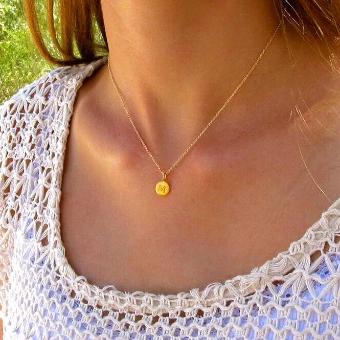 Gold Initial Charm Necklace