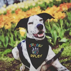 Happy Birthday Dog Bandana with Personalization