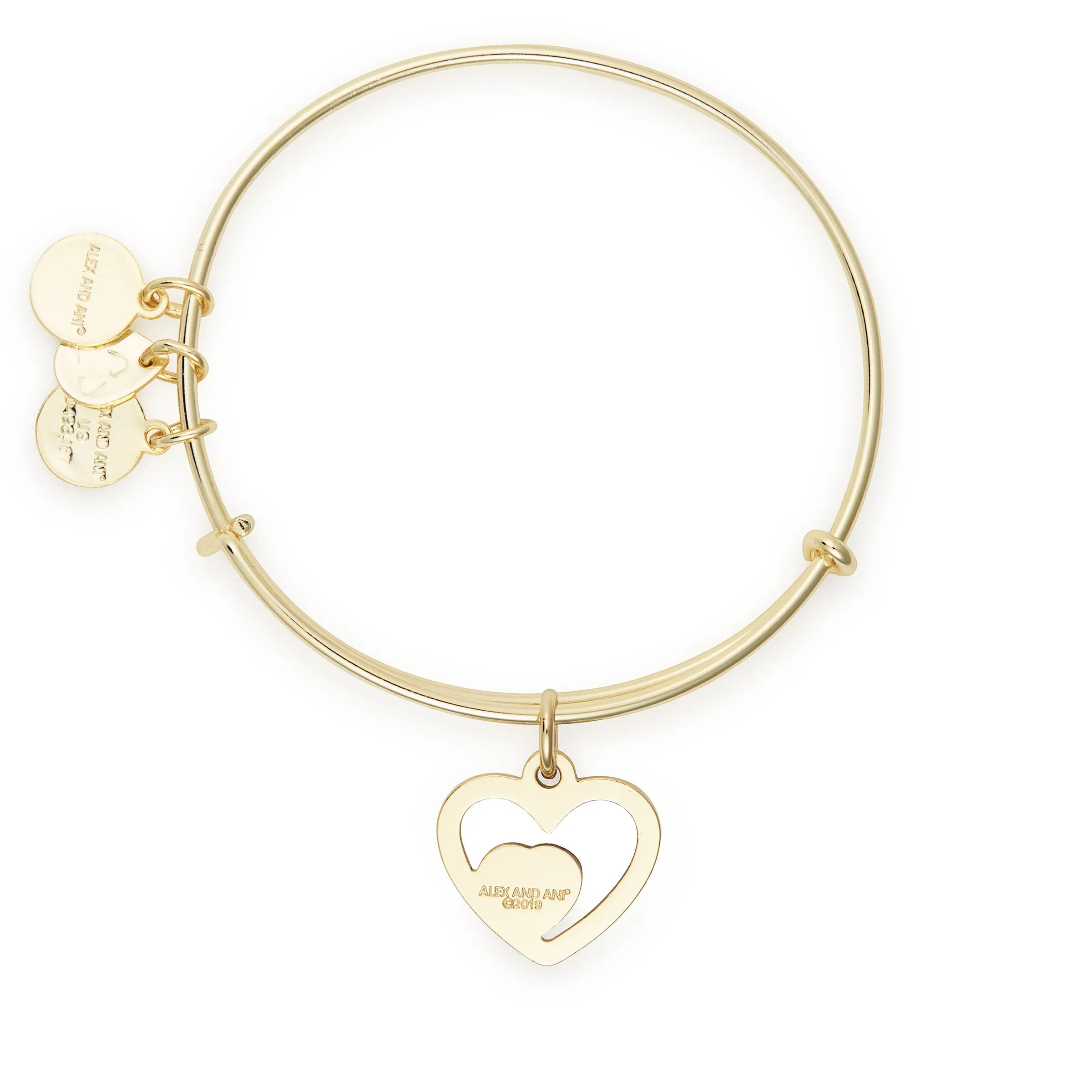 Heart in Heart Charm Bangle