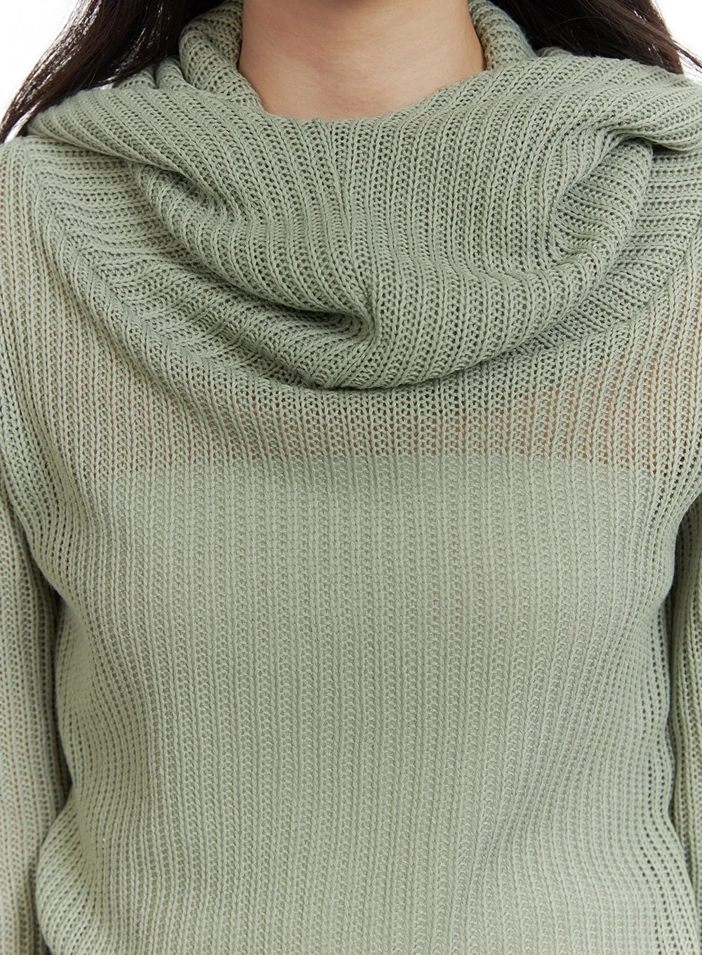 High Neck Hooded Pullover CM426