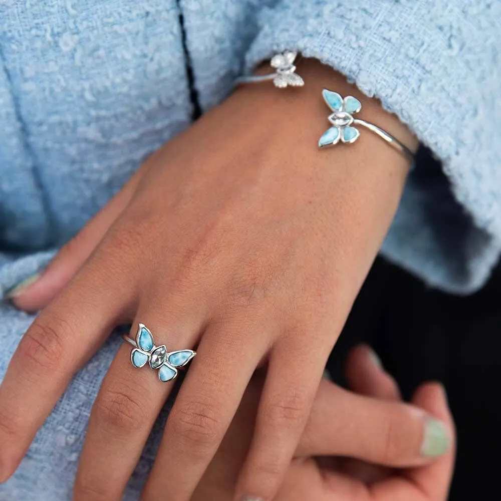 Larimar Pulelehua Bangle & Ring Set