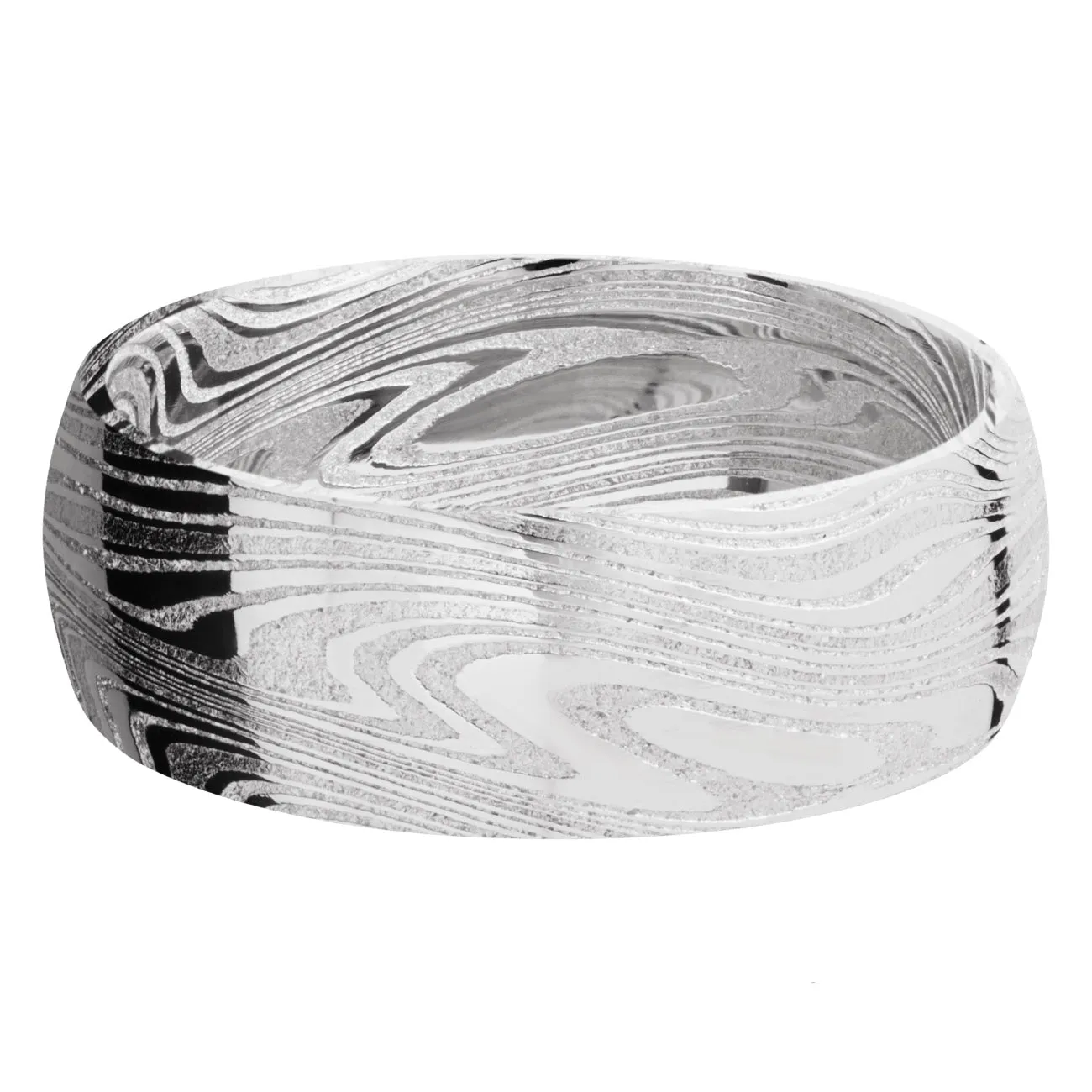 Lashbrook 8MM Damascus Marble Wedding Band