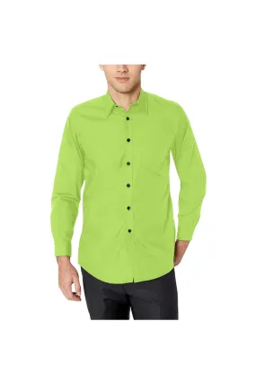 Lime Green Men's All Over Print Casual Dress Shirt (Model T61)