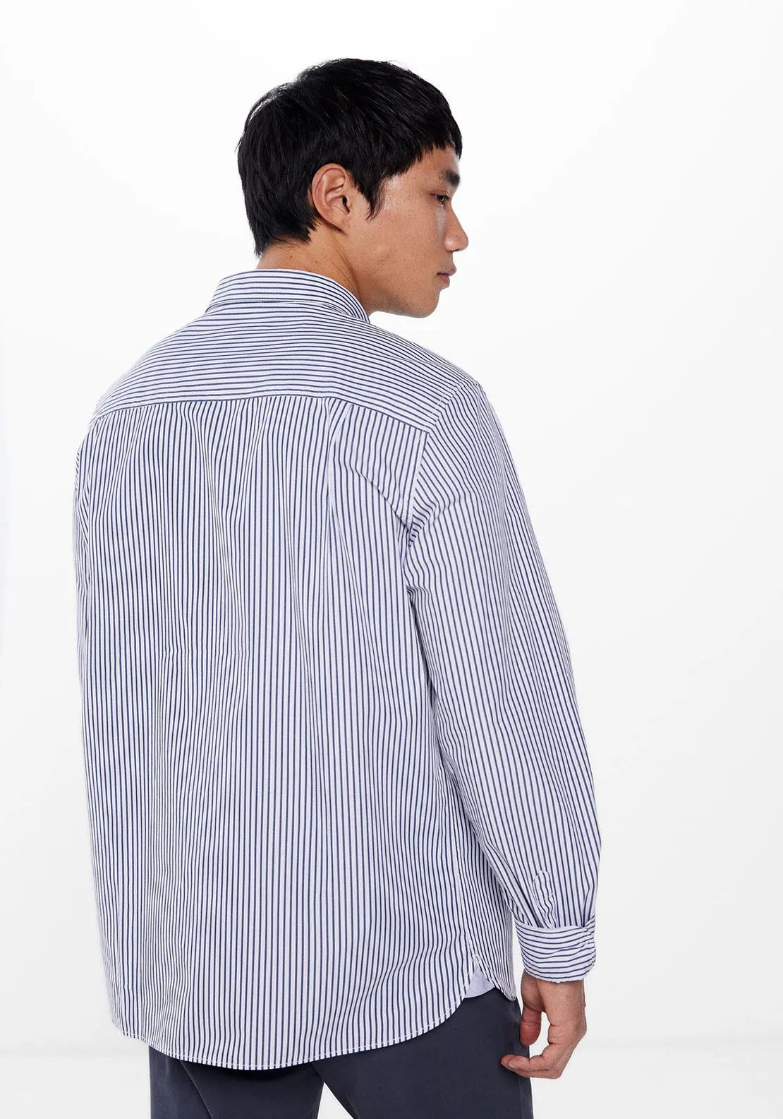 Long Sleeve Stripe Shirt - Blue