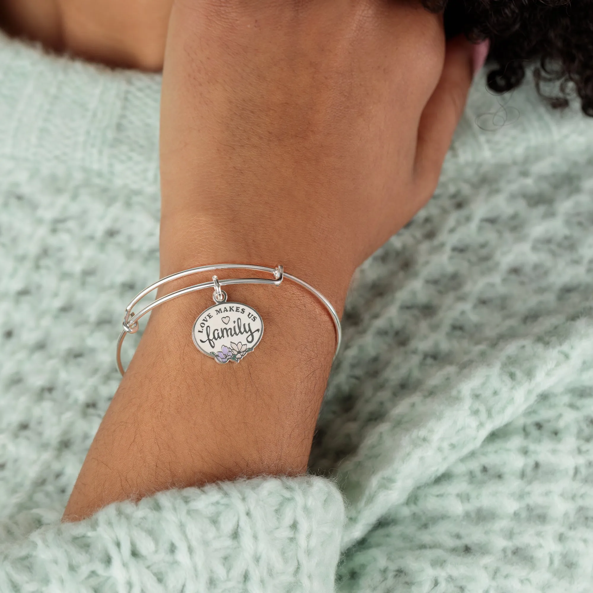 'Love Makes Us Family' Charm Bangle