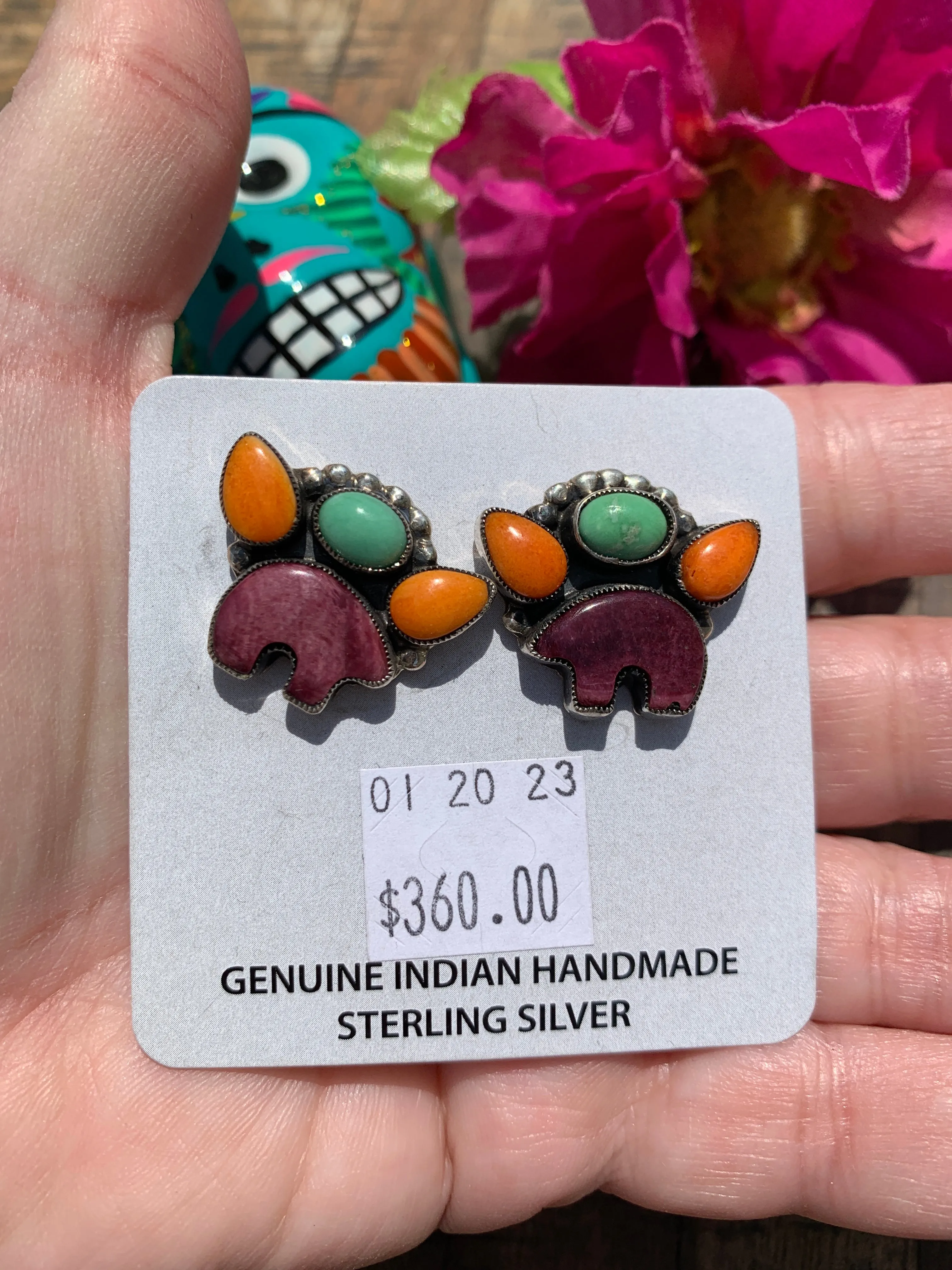 Multi Colorful Bear Earrings