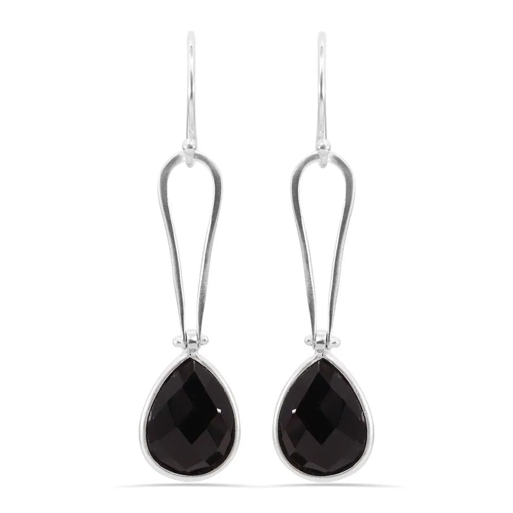 Natural Black Onyx Earring, 925 Sterling Silver Earring, Dangel Earring, Drop Earring, Black Onyx Gemstone Earring Gift For Women's