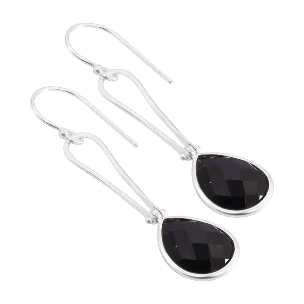 Natural Black Onyx Earring, 925 Sterling Silver Earring, Dangel Earring, Drop Earring, Black Onyx Gemstone Earring Gift For Women's